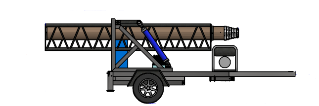 移動(dòng)拖車(chē)升降桅桿